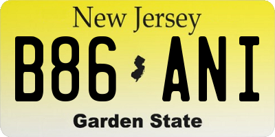 NJ license plate B86ANI