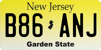 NJ license plate B86ANJ