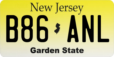 NJ license plate B86ANL