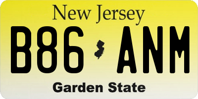 NJ license plate B86ANM