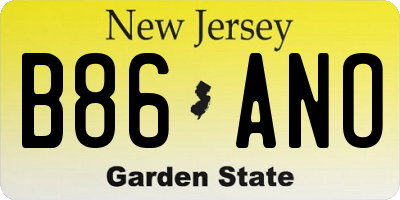 NJ license plate B86ANO