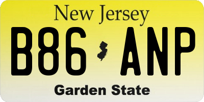 NJ license plate B86ANP