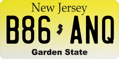 NJ license plate B86ANQ
