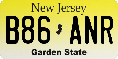 NJ license plate B86ANR