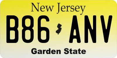 NJ license plate B86ANV