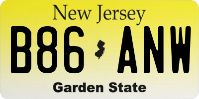 NJ license plate B86ANW