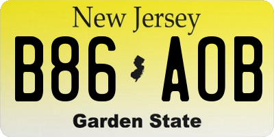 NJ license plate B86AOB