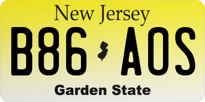 NJ license plate B86AOS