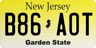 NJ license plate B86AOT