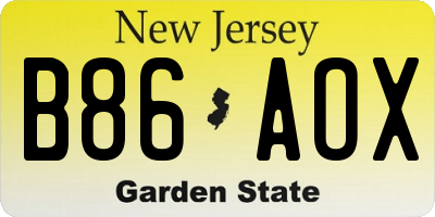 NJ license plate B86AOX