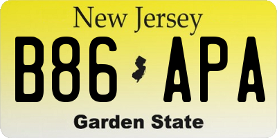 NJ license plate B86APA