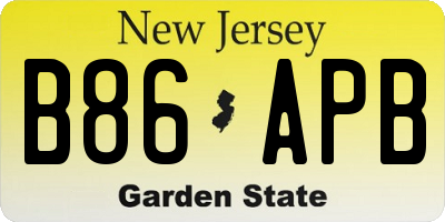 NJ license plate B86APB
