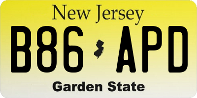 NJ license plate B86APD