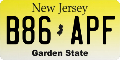 NJ license plate B86APF