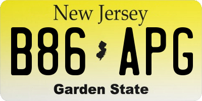 NJ license plate B86APG