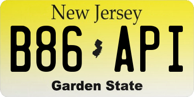 NJ license plate B86API