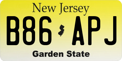 NJ license plate B86APJ