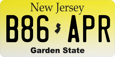 NJ license plate B86APR
