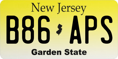 NJ license plate B86APS