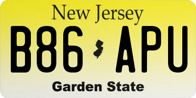 NJ license plate B86APU
