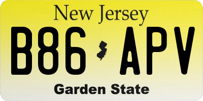 NJ license plate B86APV