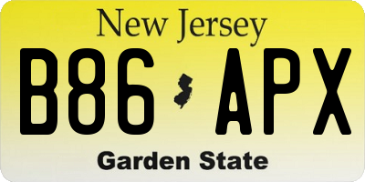 NJ license plate B86APX