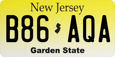 NJ license plate B86AQA