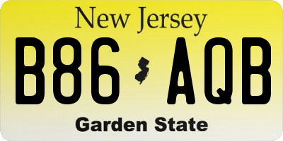 NJ license plate B86AQB