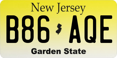 NJ license plate B86AQE