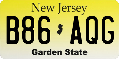 NJ license plate B86AQG