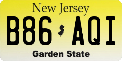 NJ license plate B86AQI