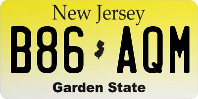 NJ license plate B86AQM