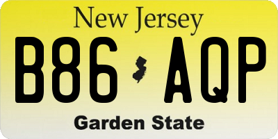NJ license plate B86AQP