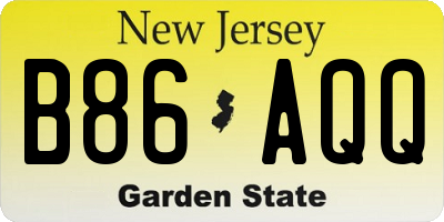 NJ license plate B86AQQ