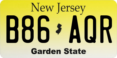 NJ license plate B86AQR