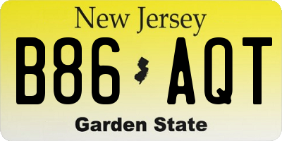 NJ license plate B86AQT