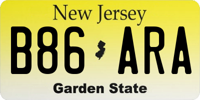 NJ license plate B86ARA