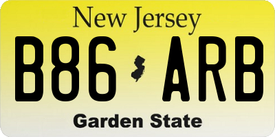 NJ license plate B86ARB