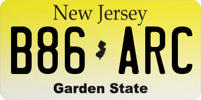 NJ license plate B86ARC