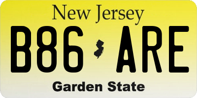 NJ license plate B86ARE