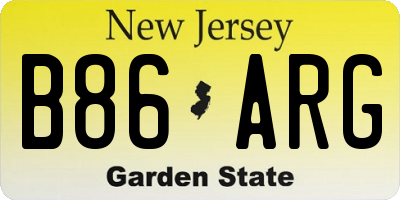 NJ license plate B86ARG