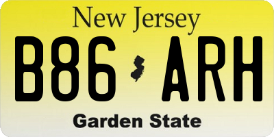 NJ license plate B86ARH