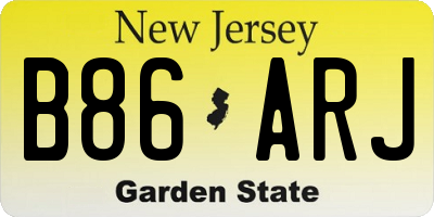 NJ license plate B86ARJ