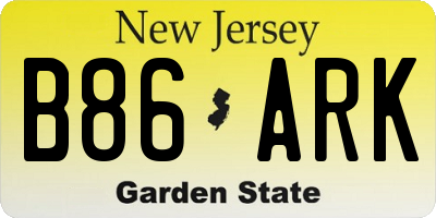 NJ license plate B86ARK