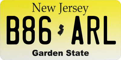 NJ license plate B86ARL