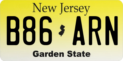 NJ license plate B86ARN