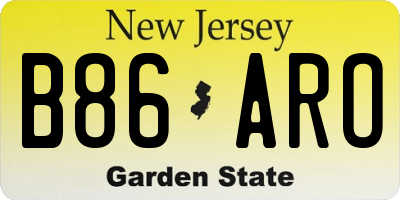 NJ license plate B86ARO