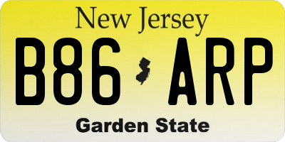 NJ license plate B86ARP