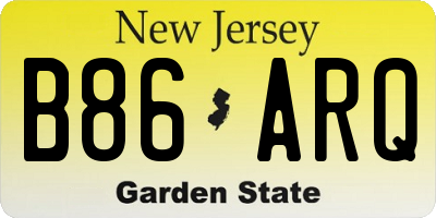NJ license plate B86ARQ