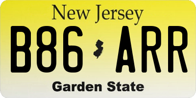 NJ license plate B86ARR